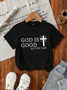 3pcs Tween Boy Set - Printed T-Shirt, Soft And Comfortable Fabric, Suitable For Boys Outdoor Sports, Daily Wear, Street Style, Campus Style, Fashionable Casual Top For Boys In Spring And Summer - Black - View 2