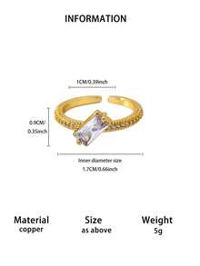 1pc Luxury Zirconia Inlaid Ring, 18K Gold Plated Open Band, Bowknot Four-Leaf Clover Design Jewelry, Daily Commute Dating Gift - Yellow Gold - View 15