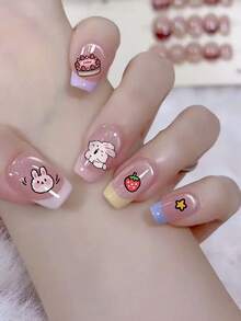 2/1 Folhas de Autocolantes para Arte de Unhas com Gato Fofo & Coelho Feliz - Gato Siamês, Gato Azul, Gato Laranja, Coelho, Estrela, Coração, Bolo, Peixe, Morango, Decalques de Unhas com Design Brincalhão, Suprimentos de Unhas com Animais Adoráveis em Estilo Japonês - Adequado para DIY & Decoração de Unhas - Multicolorido - Ver 5