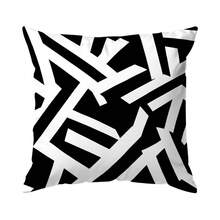 4pcs/1pc Black And White Abstract Striped Pattern Pillowcase Without Insert, Single-Sided Printed Pillowcase, Suitable For Living Room Bedroom Home Decor, All Seasons Pillowcase - Multicolor - View 15