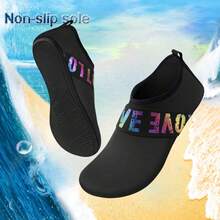 Unisex Lightweight Breathable Water Shoes, Quick-Dry Water Socks, Breathable Striped Shoes, Suitable For Beach, Yoga And Sports - Black - View 7