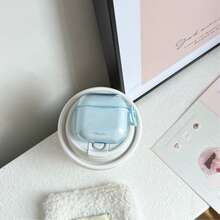Fashion Simple Blue And Yellow And Orange And Rose Red Four-Color Transparent Earphone Cover Case For AirPods 1 2 3 4 Pro Pro2 Pro3 - Baby Blue - View 6