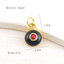 1 pieza colgante premium de cobre con microincrustación de circonita, estilo nuevo personalizado hip-hop, sobre con ojo malvado, serie negra, accesorio versátil hecho a mano para pulsera, collar, bolso y pendientes DIY - Multicolor - View 9