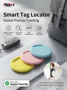 RSH 【Apple Find My認證】防丟定位器 相容於Airtag 藍牙寵物追蹤器 蘋果查找網路 智慧型防丟器（鑰匙/錢包/寵物通用） - 彩色 - 查看 3