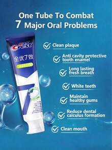 CREST Dentifrice de nettoyage en profondeur 7-en-1, efficacité 7-en-1 contre les caries, la plaque dentaire, le tartre, la gingivite, les taches, la sensibilité dentaire et la mauvaise haleine, blanchiment de l'émail, saveur de menthe fraîche, 120g/4,23oz - Nettoyant pour l'haleine Deep Clean 120 g - Voir 3