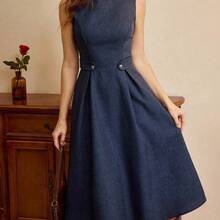yonghongmaoyi1  Vestido elegante vintage para mujer con bolsillos y botones, vestido casual para ir y venir, vacaciones, ropa de invierno para mujer, atuendo de invierno para mujer, looks navideños, atuendo navideño para mujer, ropa navideña, ropa de Año Nuevo, atuendo de Año Nuevo, vestido de invierno para mujer, vestido de Año Nuevo, vestidos elegantes para mujer, vestidos formales para mujer - Verde militar - Ver 2