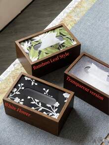 Luxury Living Room Home Storage Integrated Tissue Box, Wooden Walnut Texture, Living Room Coffee Table, Multifunctional, Rectangular Wooden Tissue Box Holder With Frosted Lid: Can Be Used As A Wooden Cube Holder For Office, Bathroom, Bedroom, Dining Table, Office And Kitchen. - Multicolor - View 7