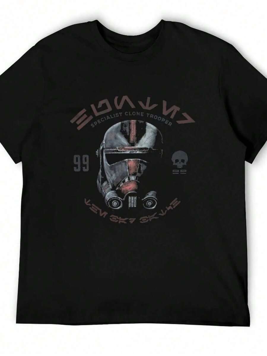 2026 Summer New Arrival [100% Cotton] Hail Sleigher T-Shirt, Men's Printed T-Shirts, Men's Anime T-Shirts, Men's T-Shirts, White T-Shirt Pack..Loose, Casual, Fashionable, Suitable For Commuting, Daily Wear - 黑色 23 - 查看 1