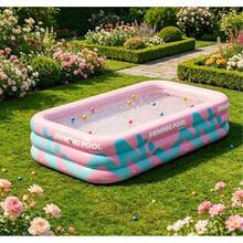 3-Layer Anti-Burst Thickened Inflatable Swimming Pool, Large Capacity Outdoor Backyard Water Play Pool, Easily Create Summer Water Park (Single Swimming Pool) - Vitality Powder - View 6