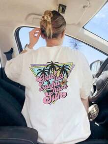 Casual White Cotton T-Shirt For Women With Round Neck And M, Clothe,Clothes T Shirts For Men And Women,Y2K STYLE,Summer Clothes,Summer Tops,Top Estivi - White - View 2