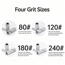100入 4格混砂白色小砂圈，美甲除甲與拋光磨頭，美甲工具 - 彩色 - 查看 2