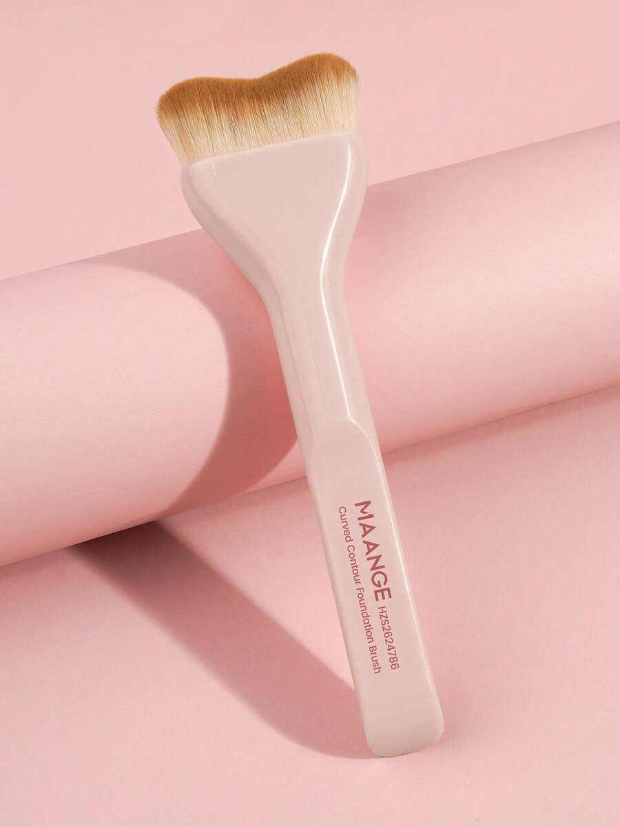 MAANGE 1PC Curved Contour Foundation Brush, Professional Makeup Tool, Great Gift For Women, Soft Blending Brush For Daily & Professional Makeup Use - Multicolor - View 1