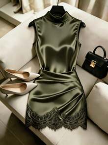 Women Plus Size Sports Dresses - Army Green - View 13