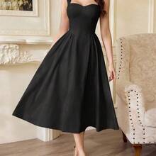 jianchaimaoyi02  Vestido elegante vintage para mujer con bolsillos, vestido de té casual amarillo para fiestas, festivales y vacaciones, vestido blanco de verano para mujer, vestido de fiesta con corsé, vestido formal para mujer, vestido de cumpleaños, vestido de invitada de boda, vestido de primavera para Pascua - Verde Oscuro - Ver 4