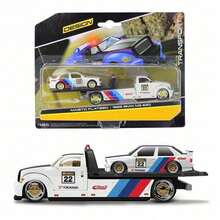 Maisto BMW 1:64 Alloy Metal Transport Truck And Trailer Set | Mini Realistic Transport Vehicle Model With Ramp | Collectible Car Model Desktop Decoration Boyfriend Gift - Multicolor - View 13