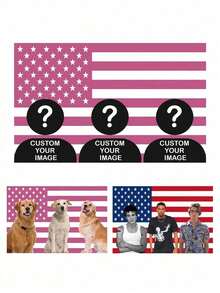 Customized American Australia Leopard Print Flag 1-5 Pictures Personalized Photo Text Banner Outdoor Event Porch Decor Background Wedding Birthday Christmas Thanksgiving Graduation Housewarming Campout Party Festival Garden Fence Gift Flag Poste - Multicolor - View 5