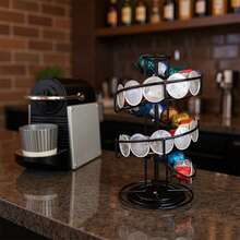Coffee Pod Carousel Holder – 30-Cup Coffee Pod Storage Stand, Countertop Organizer For Kitchen & Home Office - Black - View 4
