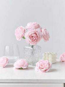 38pcs Artificial Pink Peony Flower Heads, Silk Artificial Flower Heads, Suitable For Wedding Party Decoration, Home, Living Room, Table Decoration, Floral Arrangement, Farmhouse Bohemian Wedding Table Centerpiece, Mother's Day Gift - Pink - View 4