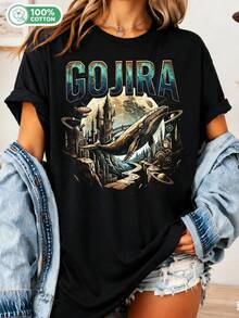 Vintage Gojira Band T-Shirt, From Mars To Sirius, Metal Music Tee, Progressive Metal Clothing, Flying Whale Design, Rocker Merchandise, Unisex Gift. - Black - View 1