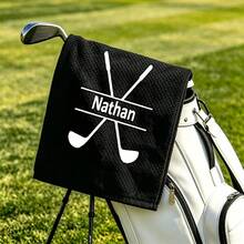 Custom  Name Golf Towel, Highly Absorbent Quick Dry Sports Sweat Wiping Towel, Suitable For Golf Court Tennis Court Badminton Court Multi Scenarios, Universal For Men Women Elderly, Perfect Practical Gift For Golf Lovers On Birthday Holiday - White - View 4