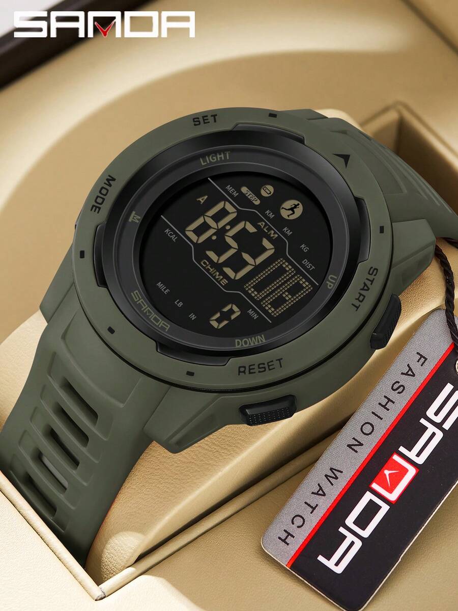 Men Smart Digital Sport Watch, Pedometer Calories, 50M Life‑Waterproof, Alarm Date Timer, Military Outdoor Swimming Multifunction LED Wrist Watch - one-size - View 1