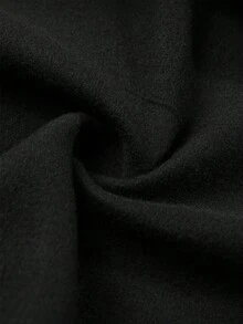 Men's Casual Solid Color Drawstring Plus Size Sweatshirt, Spring/Autumn Thin Style, Loose Fit 1XL-6XL, Suitable For Heavier Body Types - Black - View 5