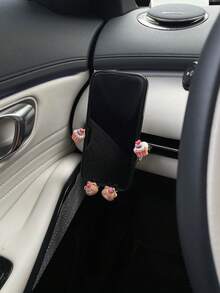 1個仿真甜點甜甜圈車用手機支架，卡通熊DIY奶油膠樹脂裝飾配件，車用出風口手機導航支撐架，通用夾式車用手機支架，360°旋轉穩定導航支架，車內裝飾與收納 - A - 查看 4