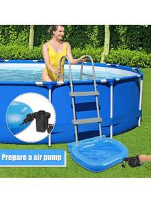 1pc Blue Portable Foldable Swimming Pool Cleaning Basin, Essential Maintenance For Above Ground Pools. Suitable For Garden Layout, Fan Accessories, Soft Rubber Decor, Holiday Essentials And Fashion Room Decor. - Multicolor - View 5