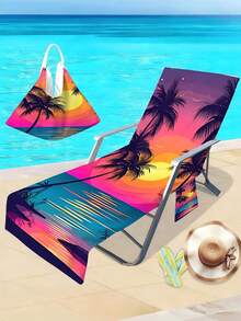 Quick-Drying Beach Chair Towel With Storage Bag - Perfect For Lounging And Travel - Multicolor - View 4