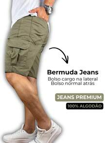 Olive Green Cargo Shorts - Olive Green - View 2