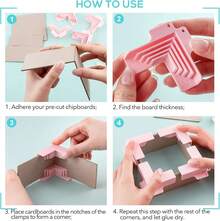 4PCS Corner Guides For Chipboard Boxes,Right Angle Clamp Tool Assembly Clamps For Gluing Papers Card Making Positioning Squares Scrapbooking Tool Suitable For 1mm,1.5mm,2mm And 3 Mm Thicknesses Paper - ColorC - View 2
