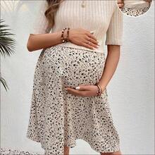 WNST
  Vestido de maternidad y lactancia con cuello redondo, manga corta, parche y estampado floral casual - Multicolor - Ver 8