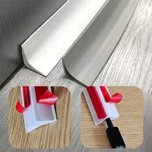 1pc 2m PVC Self-Adhesive Floor Trim And Edging - Multifunctional Inner Edge Protector With Hidden Cable Channel - A - View 1