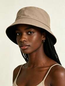 1pc Unisex Solid Color Bucket Hat, Casual Basic Sun Protection Hat, Lightweight Bucket Hat For Daily And Beach Use - Multicolor - View 15