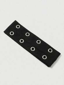Punk Gothic Style Black Metal Eyelet Headband, Wide Elastic Non-Slip Hair Hoop, Suitable For Yoga Sports, Cool Metal Rivet Daily Fashion Women's Hair Accessory - Black - View 9