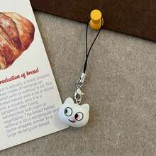 6pcs Cute Cat Resin Pendants, Suitable For Phone Strap Phone Camera Decoration, Cute Phone Charms, Soft And Cute Phone Pendants, Perfect Gift For Girlfriend And Couples - Multicolor - View 11