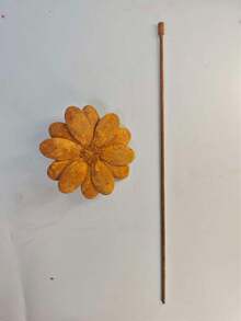 1/3pcs Rustic Floral Garden Planter Decor, Floral Gardening Decoration, Metal Yard Garden Decor, Wrought Iron Outdoor Patio Art, Suitable For Garden, Planter, Balcony, Fence Top Decor And Gifts - Rusty Flowers - View 6