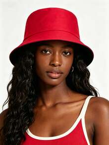 1pc Unisex Solid Color Bucket Hat, Casual Basic Sun Protection Hat, Lightweight Bucket Hat For Daily And Beach Use - Multicolor - View 3