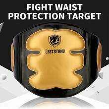 LASTSTAND Target Pinggang Muay Thai yang Dipertebal, Target Dada untuk Latihan Pertarungan Bebas, Pelindung Perut untuk Latihan Tempur, Target Dada Sanda Muay Thai untuk Sparring - Emas hitam - View 5