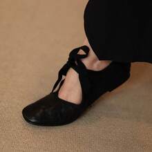 Women Flats - Khối màu đen trắng - Xem 3