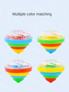 1/2/4pcs Fun LED Glowing Gyroscope, Flashing Spinning Top Toy, Light-Up Spinning Toy, Light-Up Toy, Dark Party Supplies, Birthday Gift, Christmas Gift (Some Parts Color Random, Manual Measurement Size May Have Slight Error) - Multicolor - View 8
