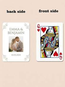 Custom Wedding Photo Playing Cards, Personalized Couple Photo & Text Poker, Unique Wedding Favors, Bridal Shower Keepsake, Anniversary Souvenir, Custom Gift For Guests - Multicolor - View 11