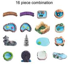 12pcs/Set Miniature Garden Goddess Plant & Floral Decor, Dynamic Flora & Fauna, Lawn Arch Bridge Water Well Landscape DIY Decor Pond Bridge Bonsai Miniature Statue - Multicolor - View 25