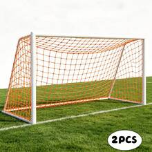 2 buah Jaring Sepak Bola, Tanpa Gawang, Ukuran Standar 5 Lawan 5, Warna Oranye Unik, Bahan PE Berkualitas Tinggi, Tahan Lama dan Kokoh, Cocok untuk Latihan Sepak Bola, Dapat Digunakan Sebagai Hadiah Liburan - Jeruk - View 5