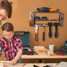 3 Tier Duty Power Tool Organizer Drill Holder Wall Mount Power Tool Storage Rack - A - View 11