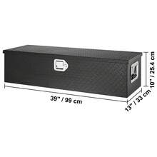 Aluminum Truck Tool Box 99 X 33 X 25.4 Cm, Tipping Box With Key Lock And Side Handles For RV Trailer Container Storage, Black - A - View 10