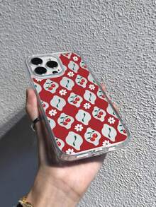 1 pieza Funda de teléfono transparente a prueba de golpes con estampado floral de cereza de fondo rojo estilo vintage Ins, cobertura completa con carcasa blanda, estilo dulce y fresco de nicho, funda protectora, opción de regalo perfecta, compatible con Apple IPhone17/17Pro/17ProMax/16/11/16Plus/16ProMax/16e/15ProMax/13/14/12/14ProMax/12ProMax/13ProMax/12Pro/13Pro/14Pro - Plata de color transparente - Ver 6