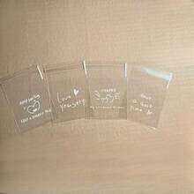 100/200pcs, Transparent Heart 4-In-1 Self-Adhesive Bags, Letter Pattern Packaging Bags, The Perfect Choice For Small Gift Wrapping, Party Favor Gift Bags - Clear - View 6