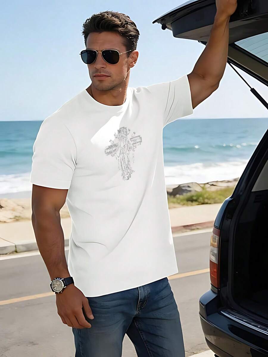 T-Shirts Hommes - Blanc - Voir 1