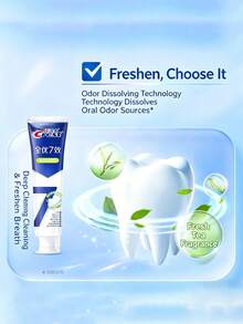 CREST Dentifrice de nettoyage en profondeur 7-en-1, efficacité 7-en-1 contre les caries, la plaque dentaire, le tartre, la gingivite, les taches, la sensibilité dentaire et la mauvaise haleine, blanchiment de l'émail, saveur de menthe fraîche, 120g/4,23oz - Nettoyant pour l'haleine Deep Clean 120 g - Voir 6